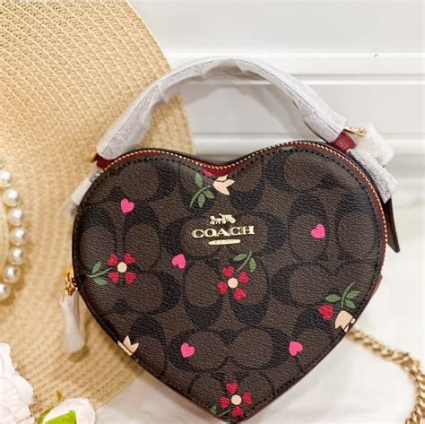 heart print coach bag